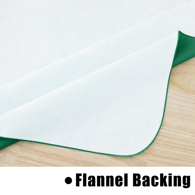 homing Rectangle Vinyl Tablecloth, Waterproof Spillproof Plastic Flannel Backed Table Cloth, Wipe Clean Table Cover for for Dining, Christmas, Parties and Holiday (Emerald Green, 60" x 84") - Image 5