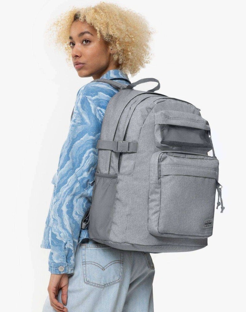 Eastpak Double Pro Sunday Grey Large 32L Backpack with Laptop Sleeve, Two Main Compartments, Front Zip Pockets & Adjustable Shoulder Straps - Image 2