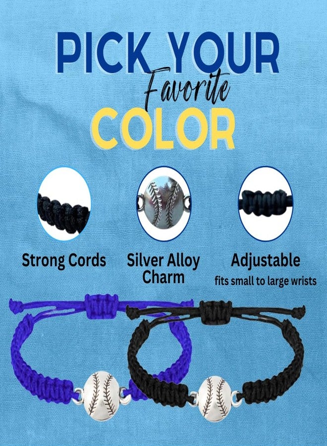 Sportybella Baseball Bracelet, Blue Adjustable Braided Paracord, Baseball Jewelry & Gifts for Players, Teams, Fans and Moms - Image 5