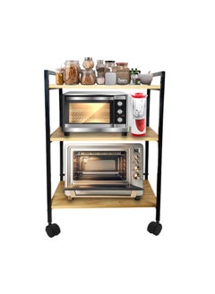 A to Z Hub A To Z Hub GT3Tier Wooden Oven Stand with Wheels for and Organization3 Tier Yellow 3 Tier Wheel Y 