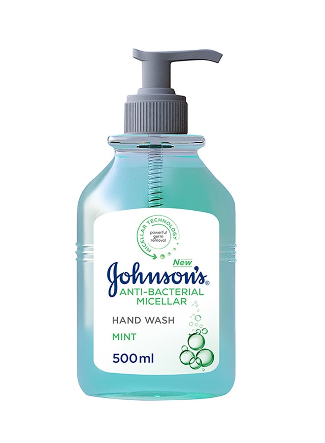 Johnson's Hand Wash Anti-Bacterial Micellar Mint Multicolour 500ml - Image 1