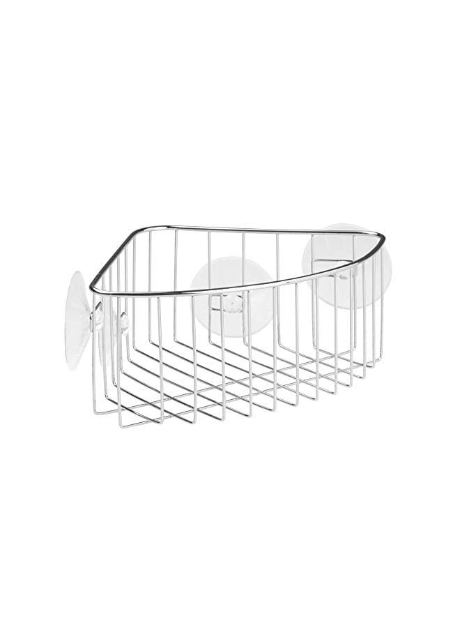Raxoom Rondo Metal Wire Suction Bathroom Shower Caddy Corner Basket For Shampoo, Conditioner, Soap, Creams, Towels, Razors, Loofahs, Stainless Steel - Image 4