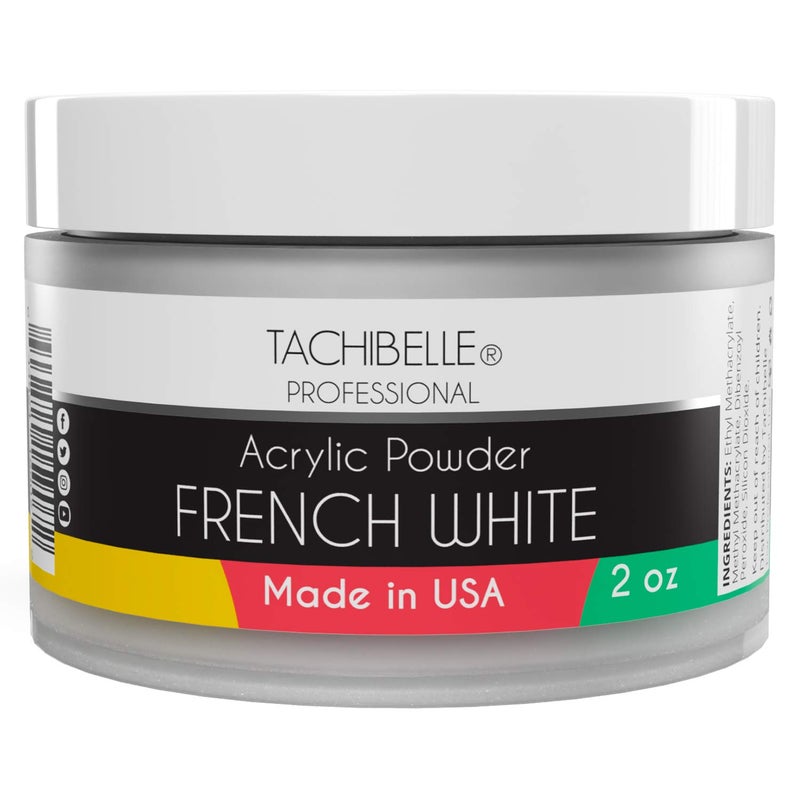 Tachibelle Tachibelle Professional Acrylic Nail System Acrylic Powder 2 oz Made in USA Used in Professional Salons French White 2oz 