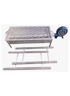 GO2CAMPS GO2CAMPS BBQ GRILL WITH FAN LONG LEGS-ADJUSTABLE STAND WITH HAND USEBLOWER FAN 90 CM-LARGE-GALVA BBQ GRILL  - Image 1