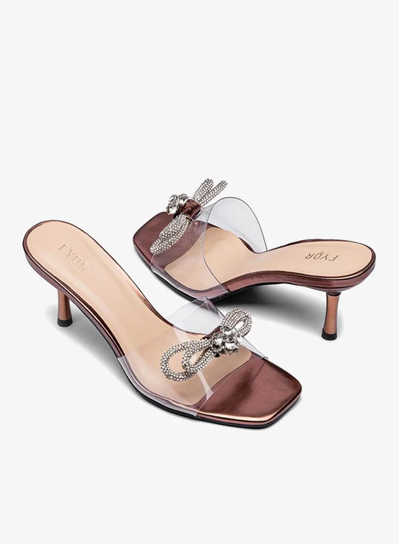 فايور Crystal Bow Mid-Heel Slide HL 95