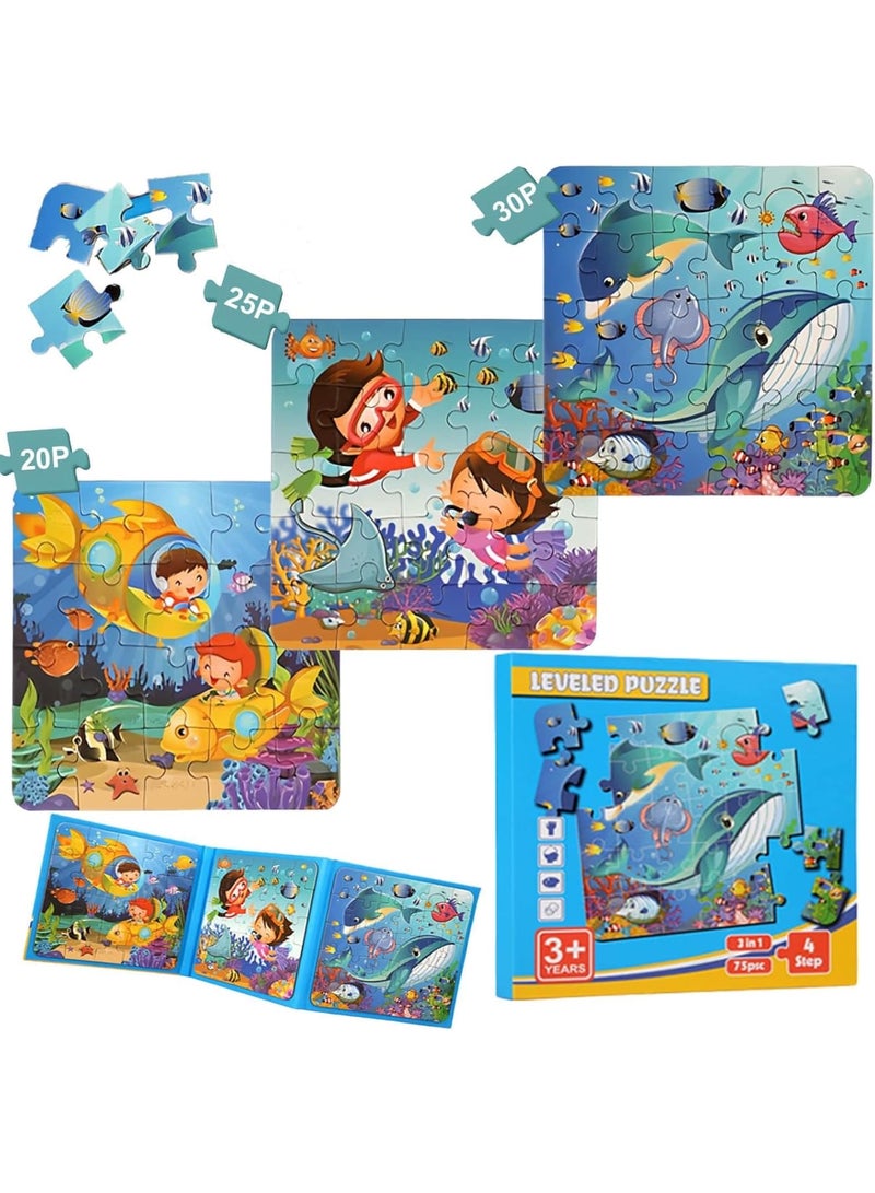 SOLARAE Ocean Puzzles Toys for 3 4 5 6 Year Old Boys and Girls, Magnetic Puzzle for Kids, Educational Games and Preschool Toys for Toddler, Magnet Puzzles for Kids Ages 3-5 - Image 1
