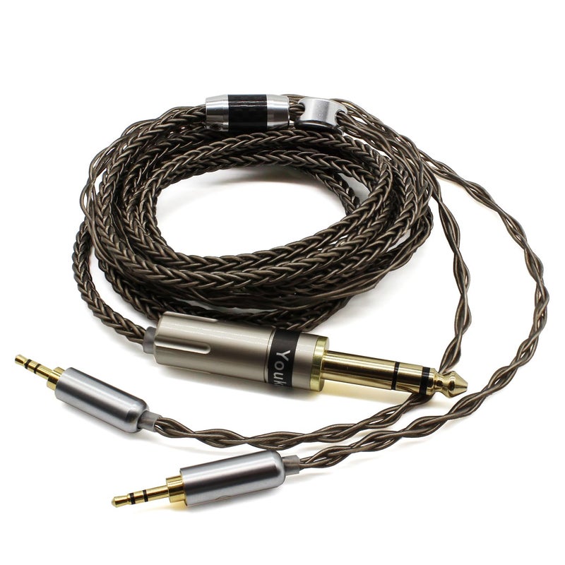 كابل ترقية صوتي مطلي بالفضة من ، قابل للاستخدام مع سماعات Hifiman HE4XX وHE-400i، بطول 1.6 متر، يحتوي على 8 أسلاك بقطر 3.6 مم (8 × (1 مم × 19 نواة))، يوفر جودة صوت عالية، نقية ومليئة بالتفاصيل الدقيقة؛ يدعم نقل الصوت بشكل فعال بين منافذ 6.35 مم و2.5 مم. - Image 2
