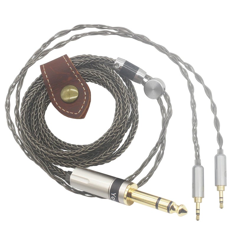 كابل ترقية صوتي مطلي بالفضة من ، قابل للاستخدام مع سماعات Hifiman HE4XX وHE-400i، بطول 1.6 متر، يحتوي على 8 أسلاك بقطر 3.6 مم (8 × (1 مم × 19 نواة))، يوفر جودة صوت عالية، نقية ومليئة بالتفاصيل الدقيقة؛ يدعم نقل الصوت بشكل فعال بين منافذ 6.35 مم و2.5 مم. - Image 3