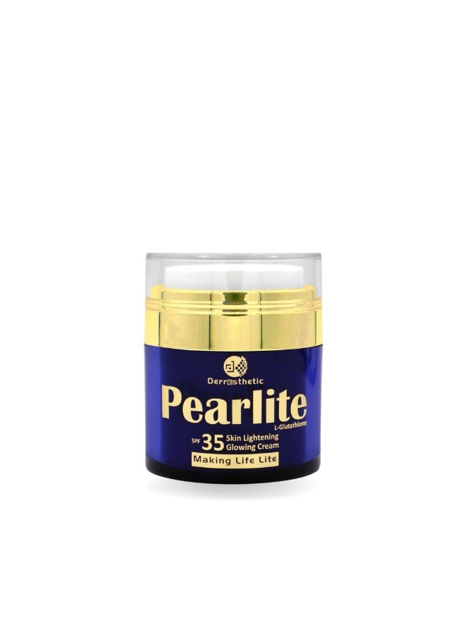 Derresthetic Pearlite Skin Lightening & Glowing Cream SPF 35 30 ml – L-Glutathione - Image 1