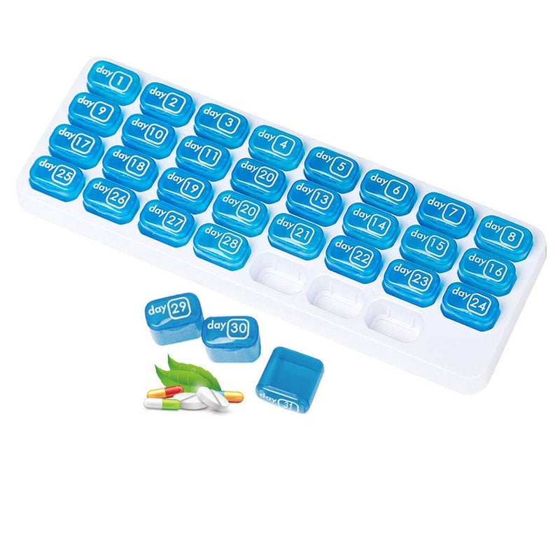 TCCMEIR 31 Day Monthly Pill Organizer, Portable Pill Medicine case Box Holder for Daily Medicine/Vitamin/Fish Oils/Supplement - Image 1