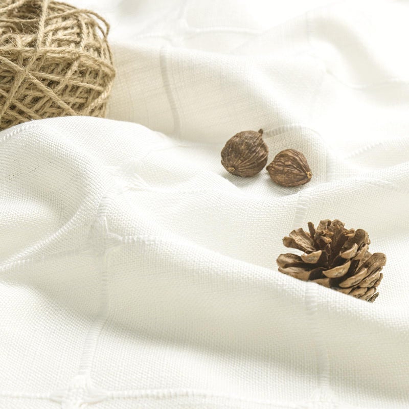 MitoVilla Cream White Boho Extra Long Shower Curtain 72 x 84  Modern Farmhouse 84 inch XL Cotton Linen Texture Tassel Fabric Shower Curtain Set with Hooks for Country Bathroom Decor  Ivory - Image 3