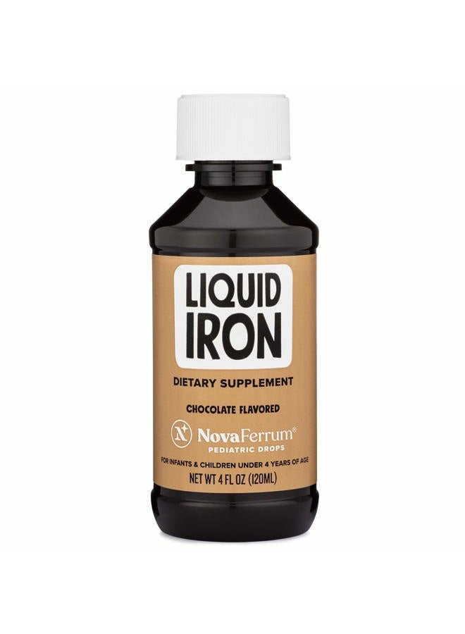 NovaFerrum Tasty | Pediatric Drops Liquid Iron Supplement for Infants, Toddlers & Kids | 15mg of Iron Per 1mL Dose | Ages 4 & Under | Gluten Free | Sugar Free | Chocolate Flavored | 120 Servings - Image 2