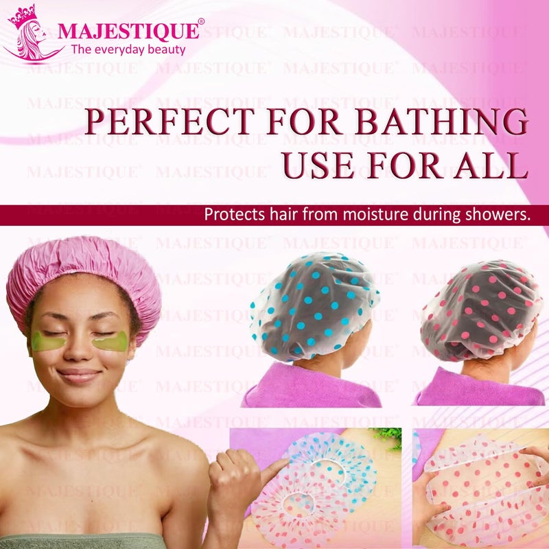 Majestique Shower Cap Set of 1 for Women - Reusable Waterproof Shower Caps with Elastic Band - Free Size Bath Caps for Hair Care, Home, Salon, Spa, Beauty & Hair Treatment - Multicolor Prints - Image 5