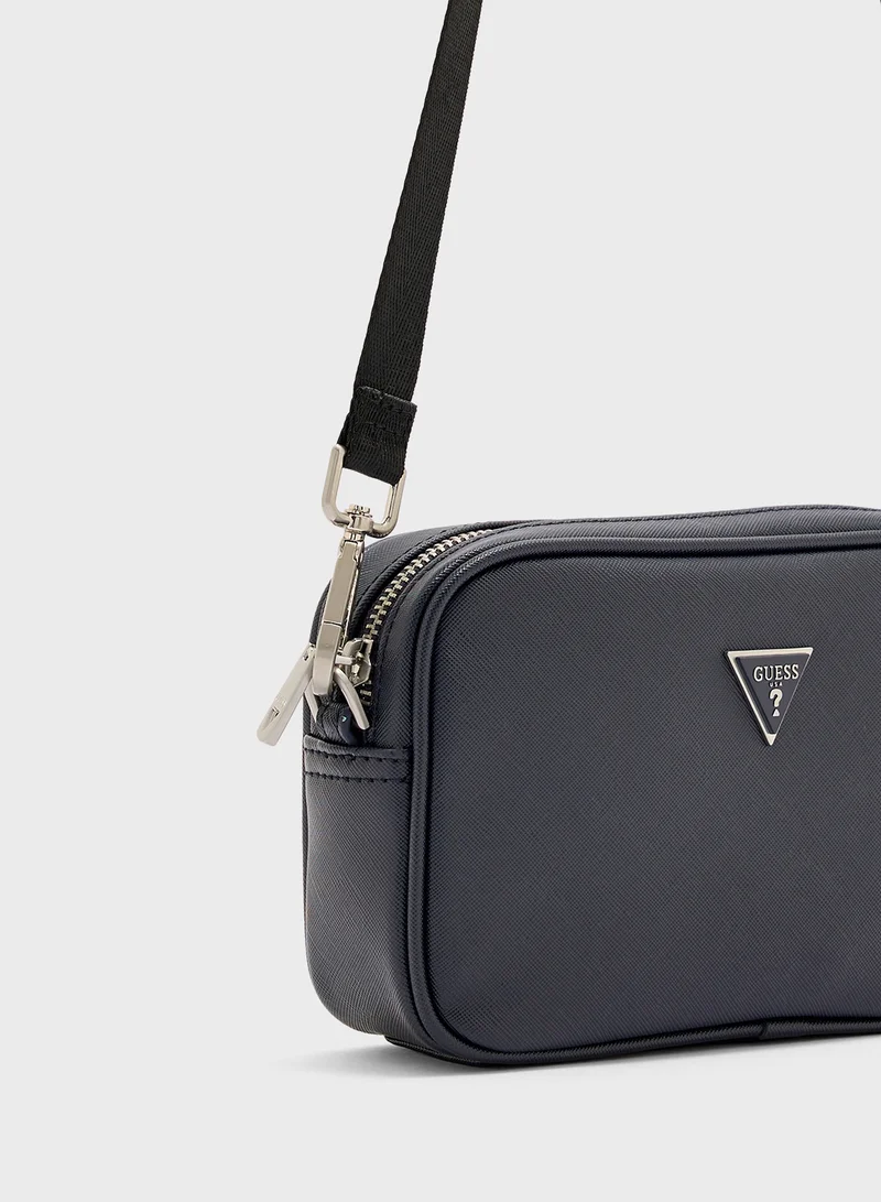 GUESS Logo Detail Zip Over Toiletry Bags