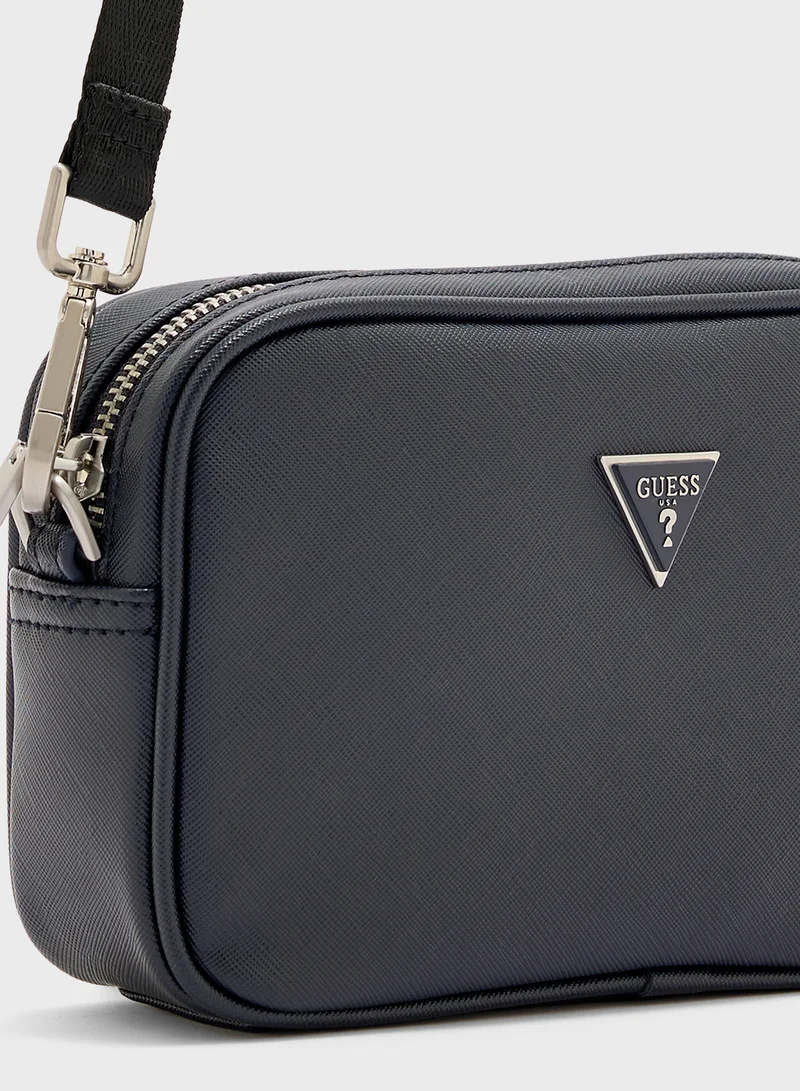 GUESS Logo Detail Zip Over Toiletry Bags
