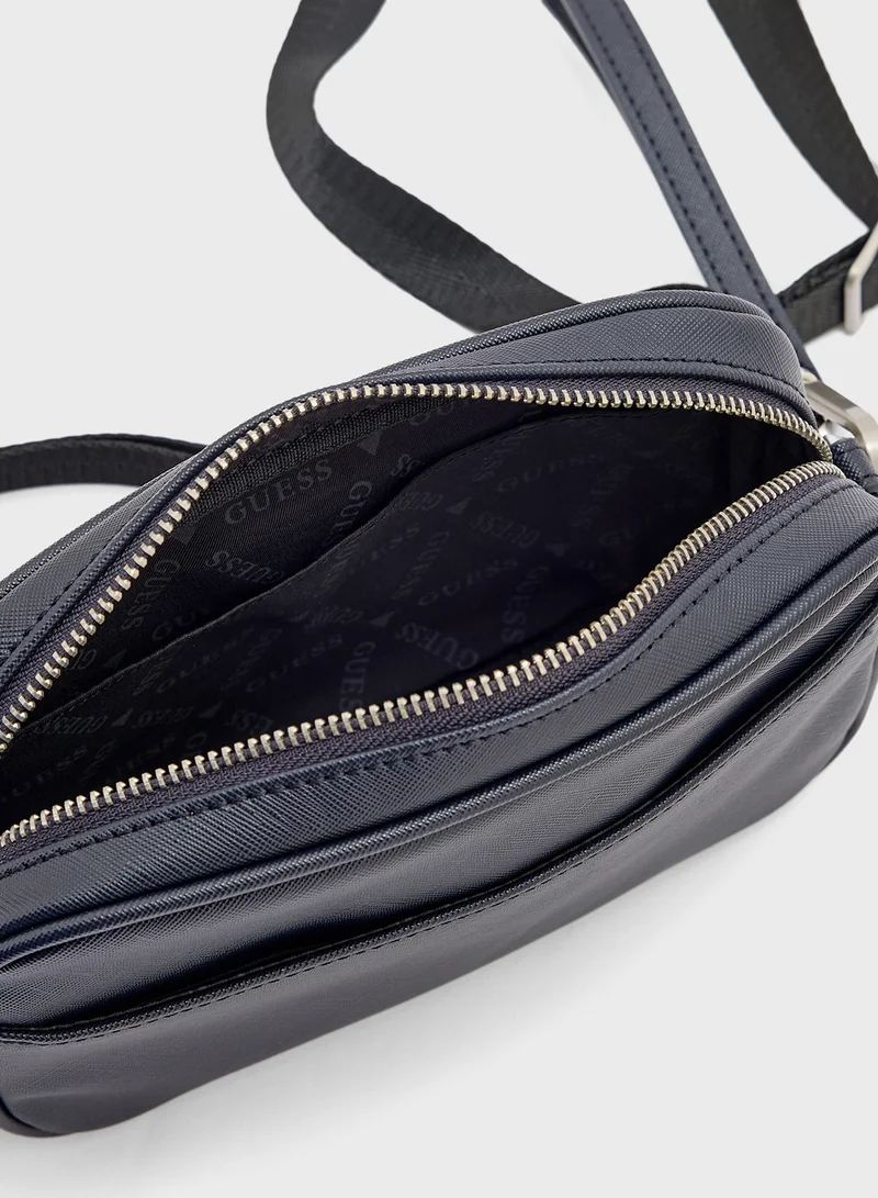 GUESS Logo Detail Zip Over Toiletry Bags