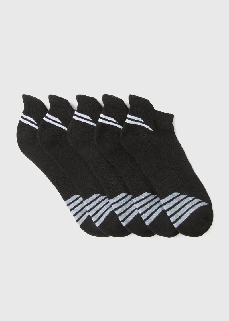 Matalan 5 Pack Black Trainer Socks