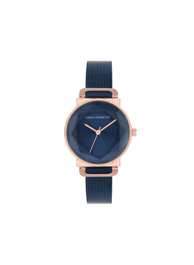French Connection Blue Dial Blue Stainless Steel Bracelet Analog Watch for Women 34mm - Image 1