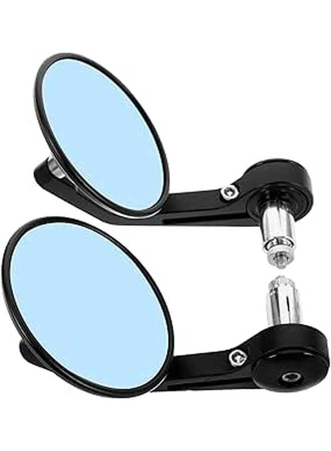 Vintage Black Motorcycle Rearview Mirrors 1 Pair Handlebar Replacement For Electric Scooter - Image 1