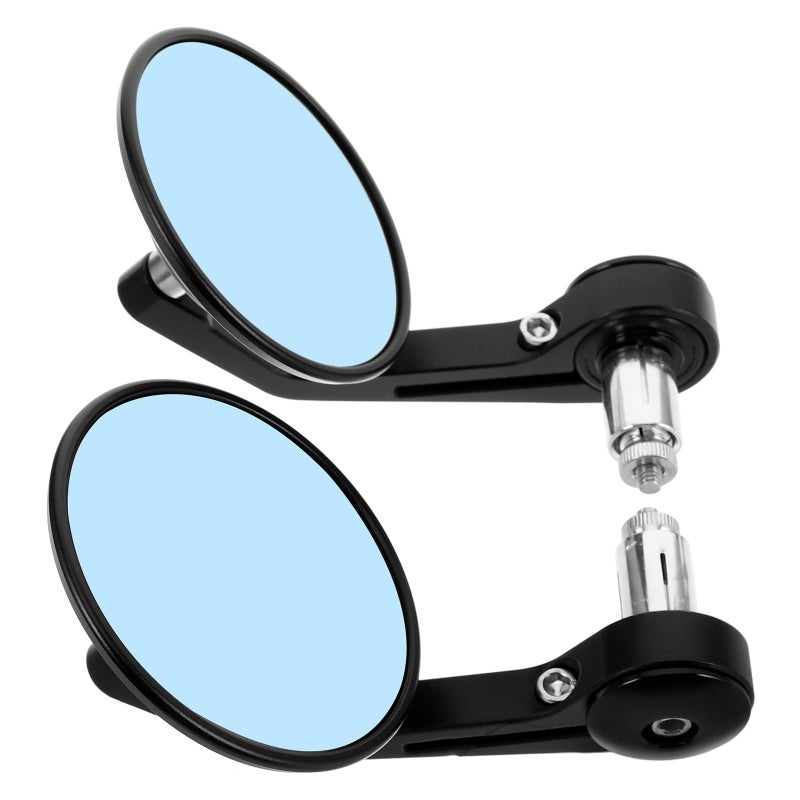 Vintage Black Motorcycle Rearview Mirrors 1 Pair Handlebar Replacement For Electric Scooter - Image 2