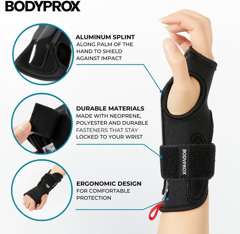 Bodyprox Wrist Guards (1 Pair) for Snowboarding, Skateboarding and Inline Skating, Sports Protection Wrist Guard - Image 2