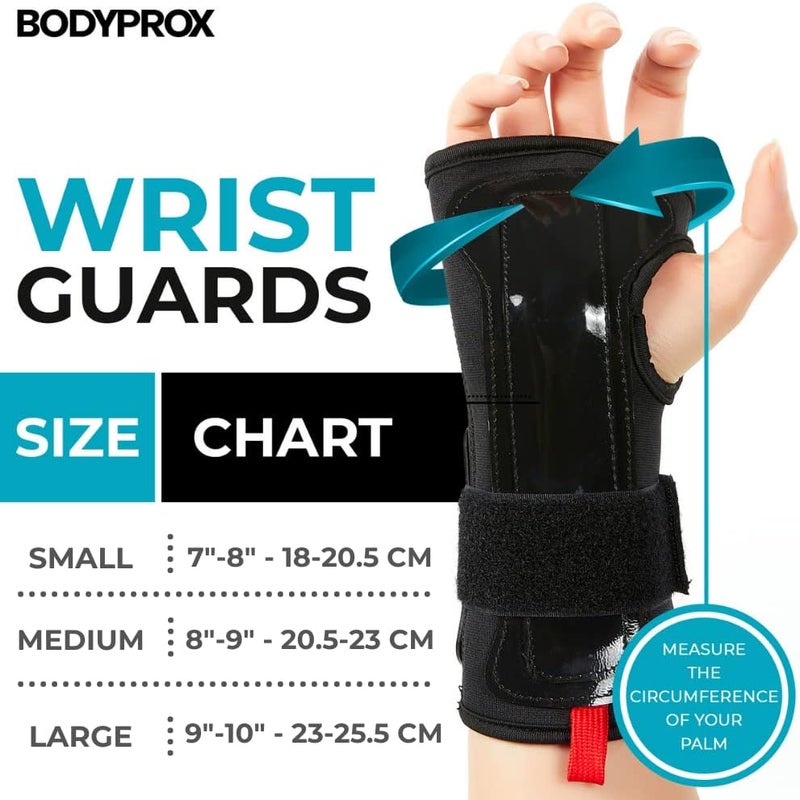 Bodyprox Wrist Guards (1 Pair) for Snowboarding, Skateboarding and Inline Skating, Sports Protection Wrist Guard - Image 3