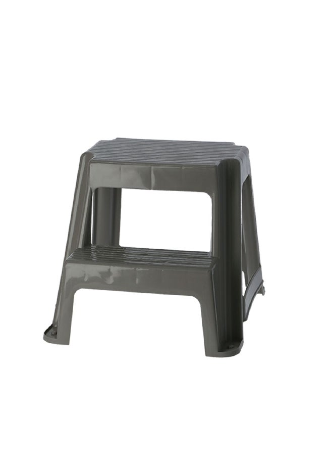 GRACIOUS LIVING Living Durable High Quality Material Compact Double Step Stool Grey 60.96 cm 94048-4C - Image 1