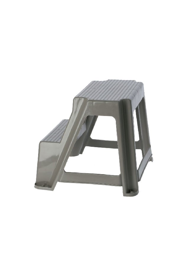 GRACIOUS LIVING Living Durable High Quality Material Compact Double Step Stool Grey 60.96 cm 94048-4C - Image 3