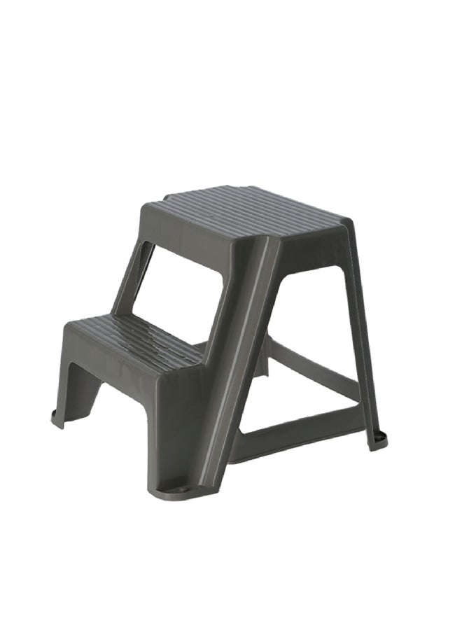 GRACIOUS LIVING Living Durable High Quality Material Compact Double Step Stool Grey 60.96 cm 94048-4C - Image 2