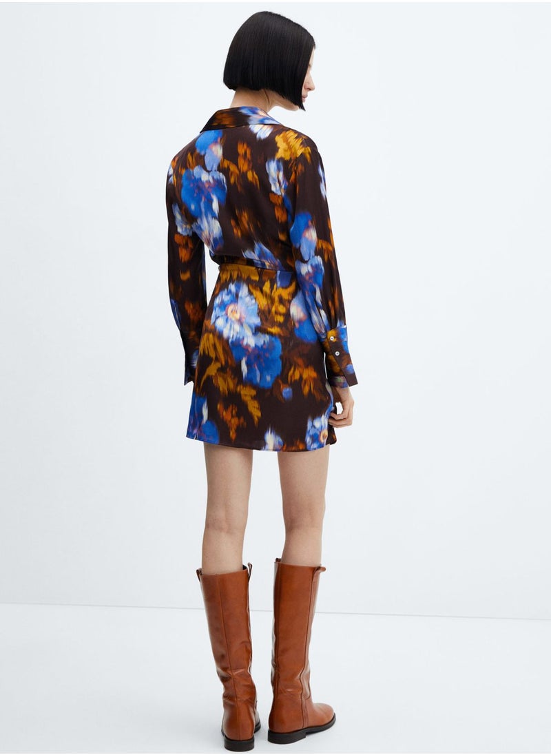 MANGO - Floral Print Wrap Dress - Image 1