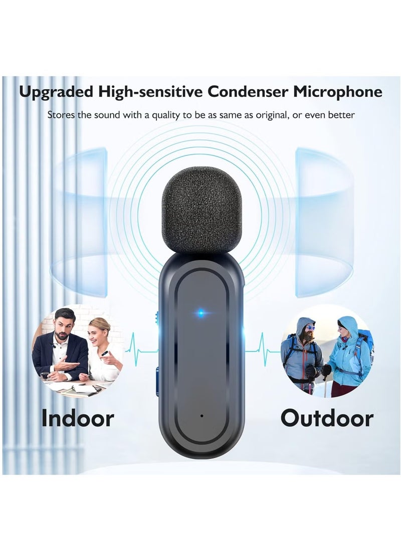 Generic - Wireless Lavalier Microphone for iPhone iPad, Plug and Play Mini Mic with Charging Bin Earbud for YouTube TikTok Live Streaming Gaming (2 Lightning Mics) - Image 1