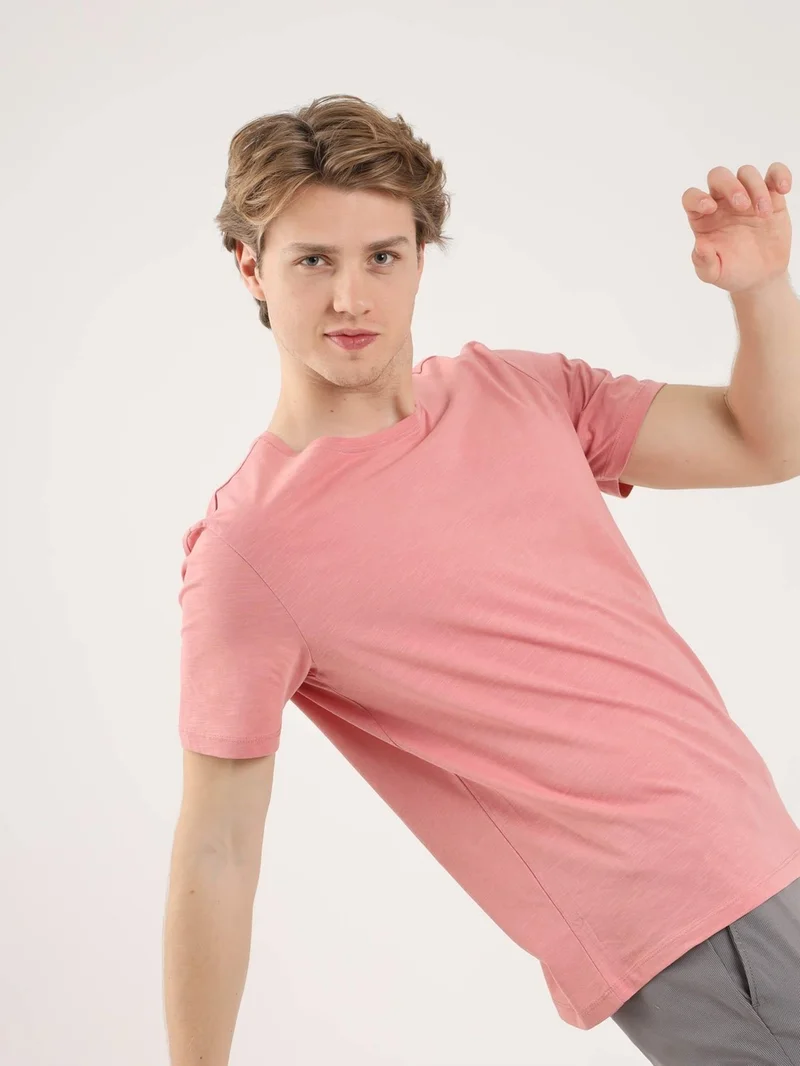 Dufy Rose Dried Men's Slim Fit Crew Neck Tshirt