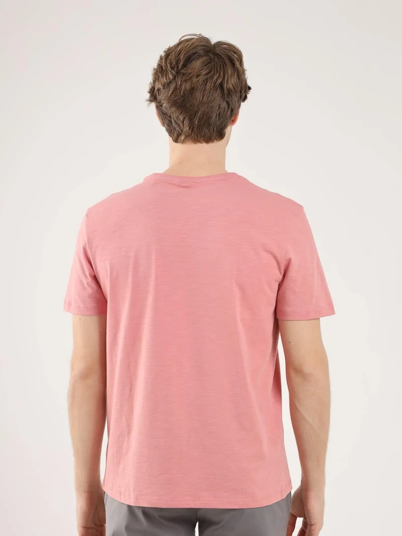 Dufy Rose Dried Men's Slim Fit Crew Neck Tshirt