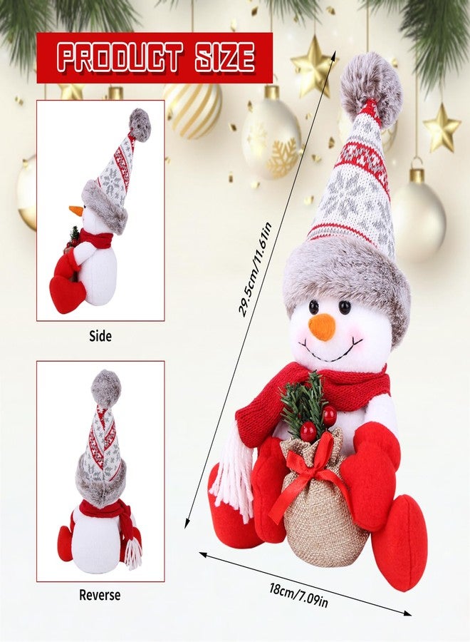BWFY Christmas Snowman Decorations 2 Pack Indoor for Christmas Ornament Home Decor Snowman Doll for Gift Door Window Table Tree Holiday Xmas Season Decor - Image 3