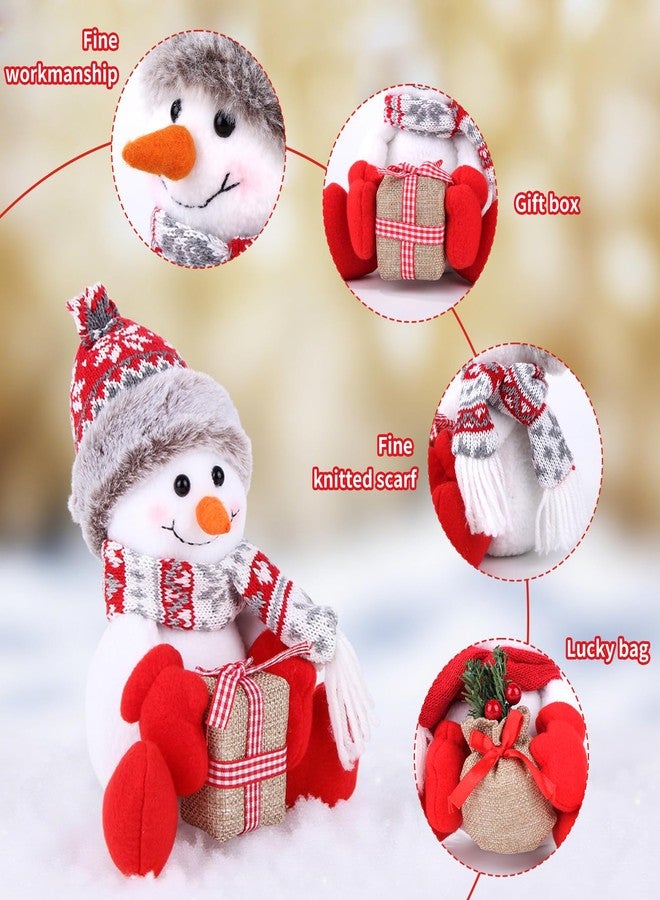 BWFY Christmas Snowman Decorations 2 Pack Indoor for Christmas Ornament Home Decor Snowman Doll for Gift Door Window Table Tree Holiday Xmas Season Decor - Image 4
