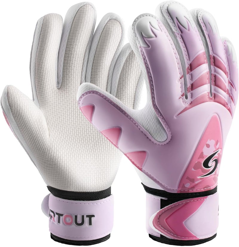 Sportout Kids Goalkeeper Gloves Soccer Goalie Gloves with Double Wrist Protection and NonSlip Wear Resistant Latex Material to Prevent Injuries - Image 2