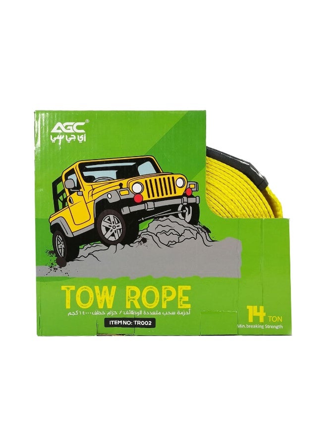 AGC  Car Tow Rope Strap 9M 14 Ton Heavy Duty Recovery Strap High Strength Nylon Towing Rope for SUV Truck Off Road Emergency Pull Strap - Image 4