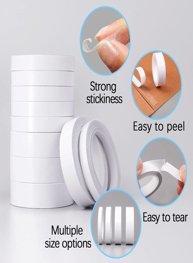 Lzerking Double-Sided Tape for Arts, Crafts, Scrapbooking DIY, Arts, Office & Home Supplies Easy to Tear 24 Rolls (6mm/9mm/12mm/15mm) - Image 2