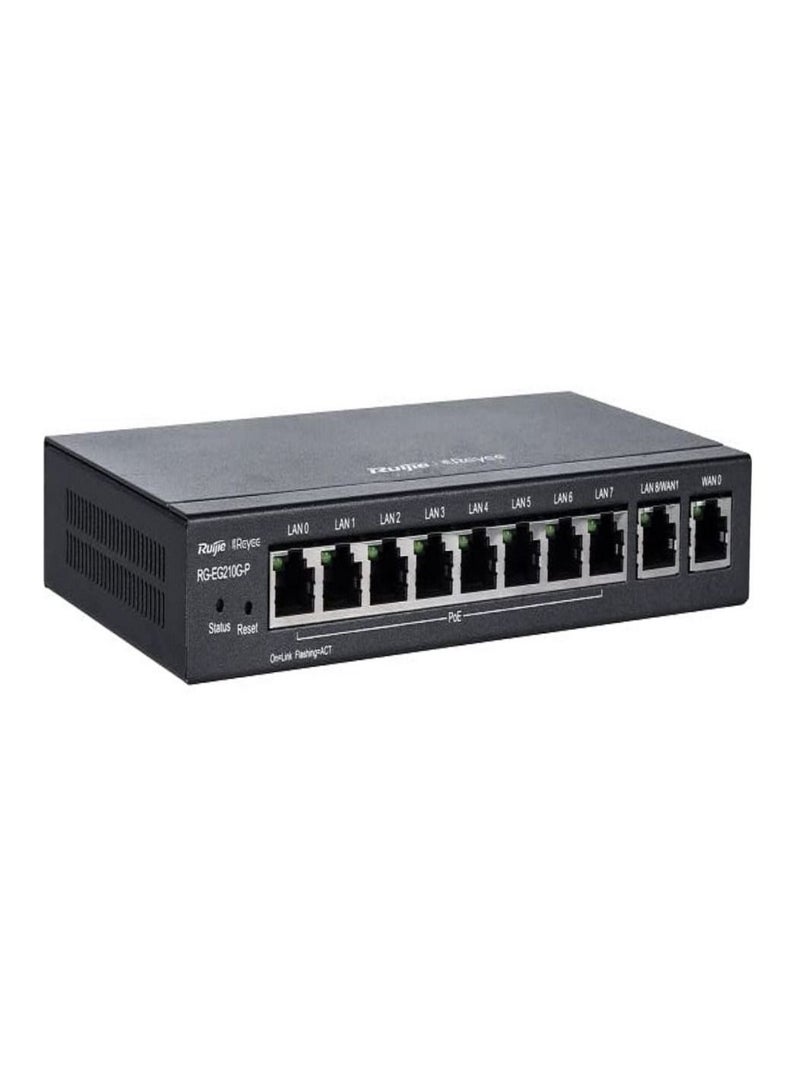Ruijie Reyee 10 Gigabit Ports, Cloud Managed PoE Router, 8 PoE + Out, 200 Users, 600Mbps, RG-EG210G-P - Image 3