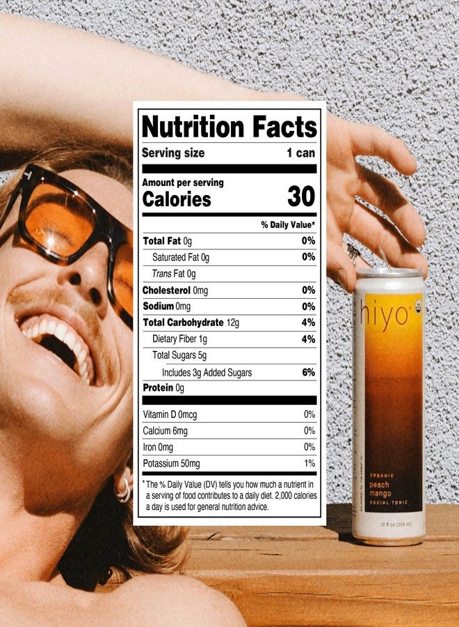 Hiyo Organic Peach Mango Functional Seltzer, 12 FZ - Image 5