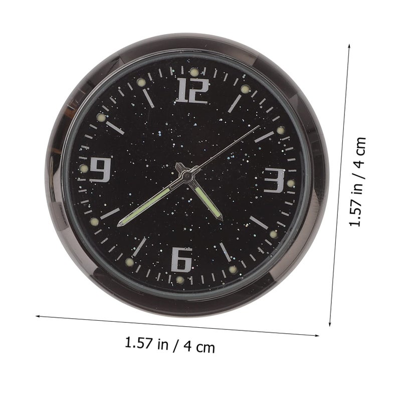 Luminous Green Stick On Car Clock Analog Dashboard Auto Home Office Compact - Image 3