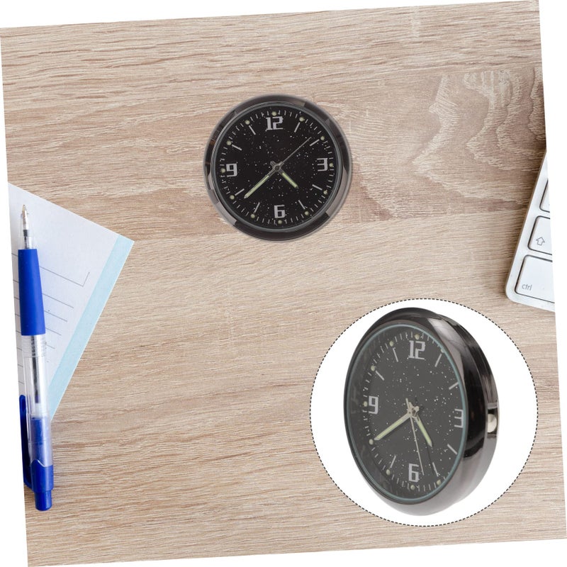 Luminous Green Stick On Car Clock Analog Dashboard Auto Home Office Compact - Image 5