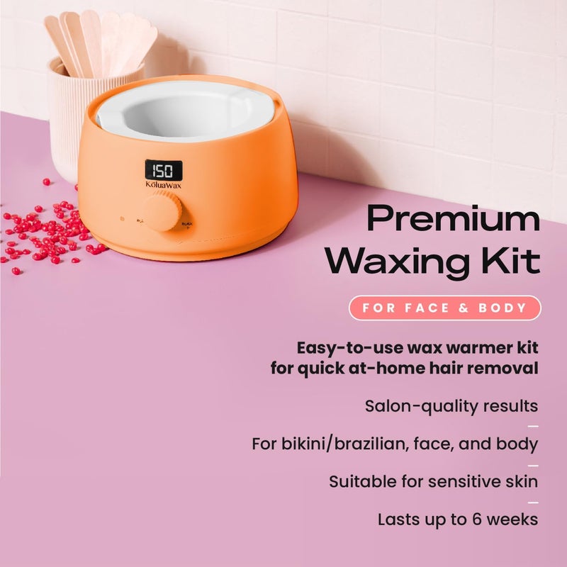 KoluaWax Premium Waxing Kit for Women - Beginner Friendly - Complete Wax Kit that includes 14oz of Wax Beads, Applicator, Pre and Post Care, Suitable for Sensitive Skin (Peach Fuzz) - Image 2