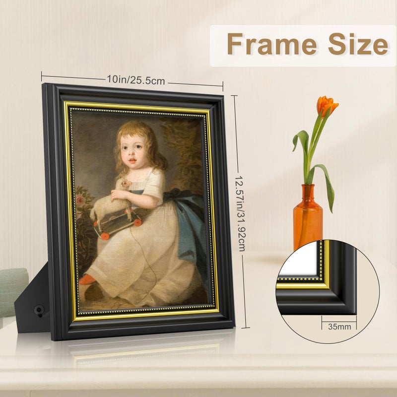 Abtgt Ornate Vintage Style 8.5x11 Picture Frame, Made of Tempered Real Glass for Tabletop or Wall Mount, 8.5 x 11 Frame for Home Decor, Black - Image 3
