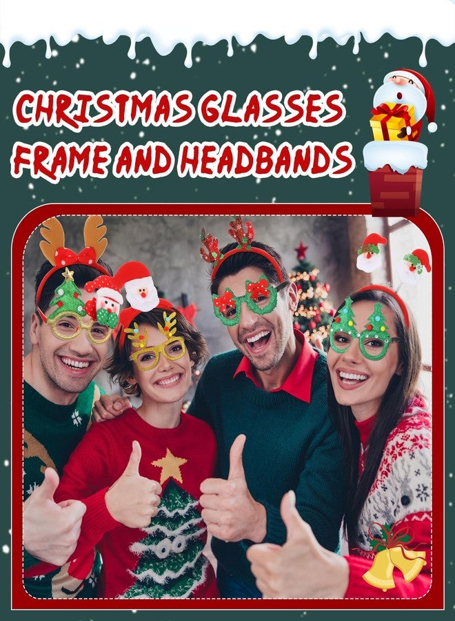 Yilloog 24 Pcs Christmas Headbands Glitter Eyeglasses Headpieces Set for Adults Xmas New Year Holiday Party Favors - Image 4