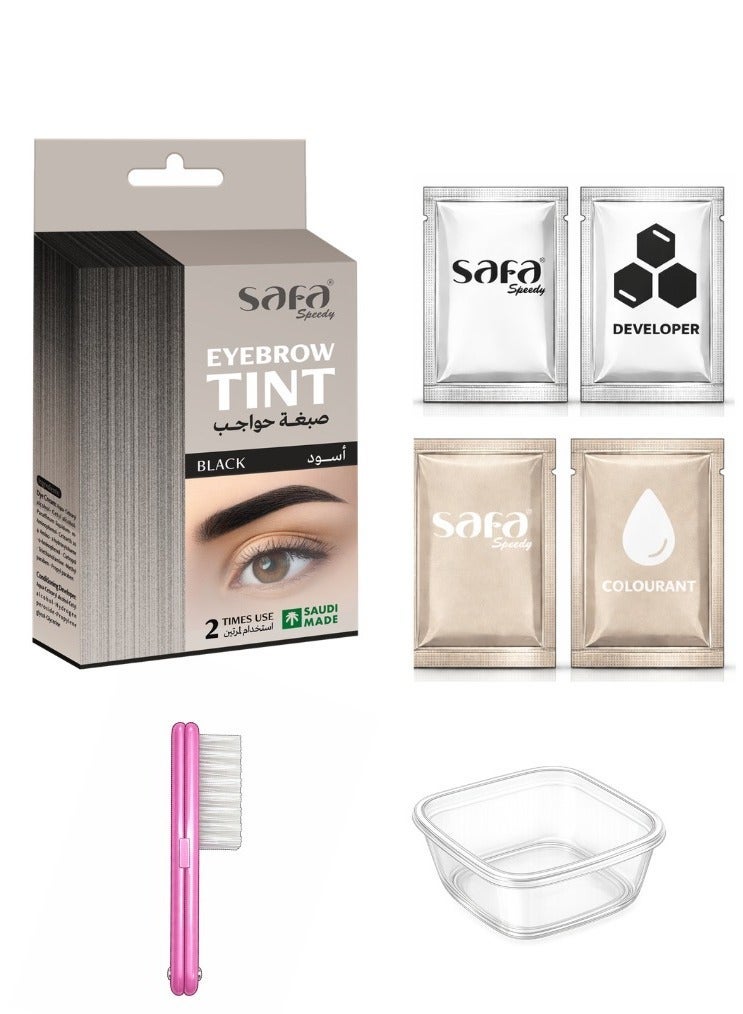 SAFA SPEEDY — PROFESSIONAL BLACK EYEBROW TINT — LONG-LASTING NATURAL RICH COLOR — 2 USES — SAUDI MADE - Image 2