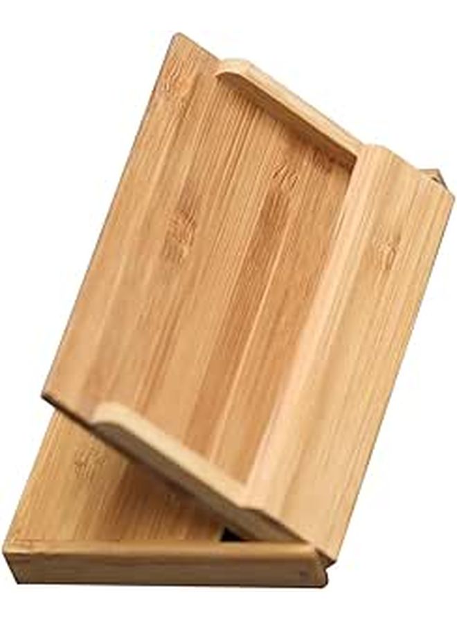 Wooden Business Card Holder for Desk with Rounded Corners Office Card Container Box - Image 1