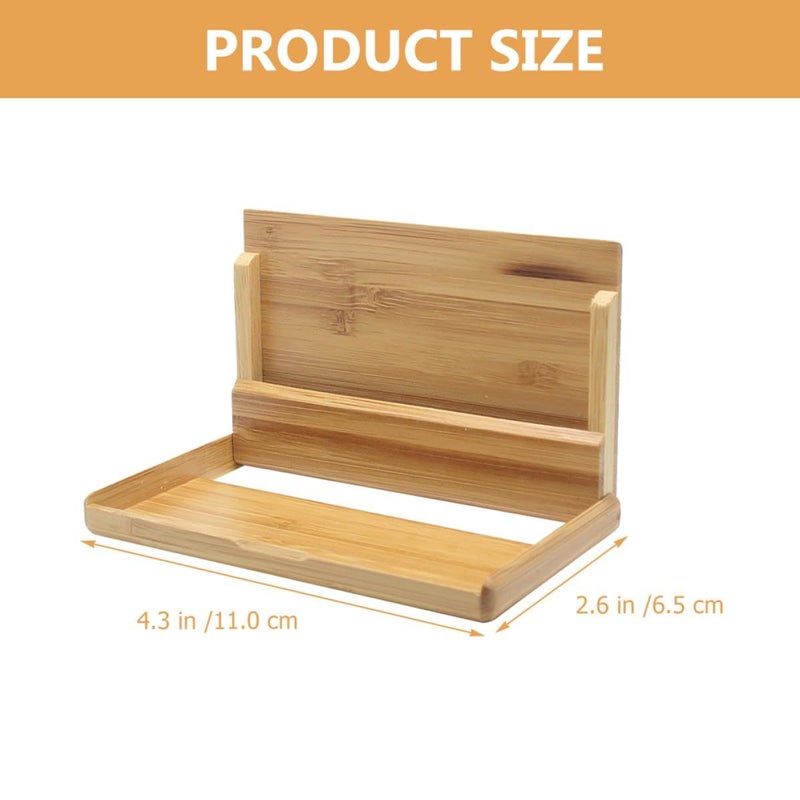 Wooden Business Card Holder for Desk with Rounded Corners Office Card Container Box - Image 3