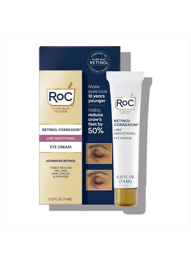 RoC Retinol Correxion Eye Cream Mini for Dark Circles & Puffiness, Daily Wrinkle Cream, Anti Aging Line Smoothing Skin Care Treatment.25 oz  - Image 1