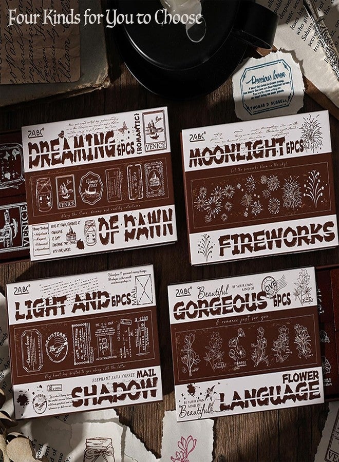 SAMVARDHAN Vintage Rubber Stamp Set - 6 Pcs Retro Wooden Stamps with Postal Labels & Typography for Journaling, Scrapbooking, DIY Crafts, Card Making, Bullet Journal Decoration (Gorgeous Language) - Image 3